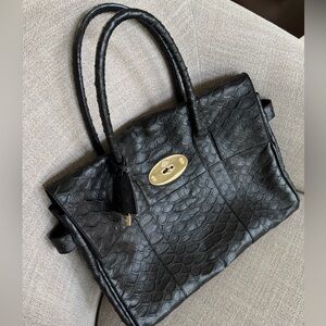Mulberry Black Snake Effect Bayswater Tote